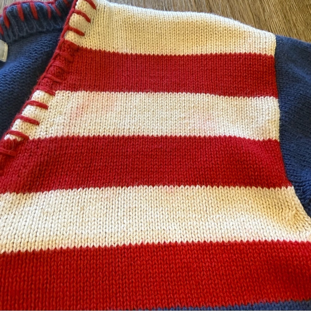 Vintage Cardigan Women’s Large Americana American Flaflg Flag Red White Blue - Picture 3 of 8